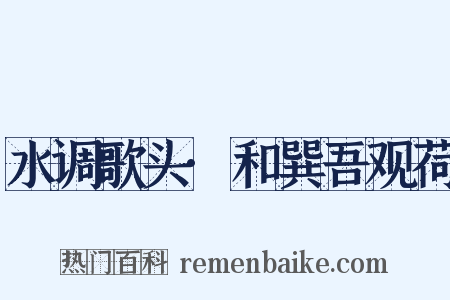 水调歌头·和巽吾观荷是什么意思的图片